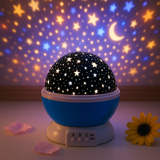 Star Lights Decoration Rotating Moon Night Light Lamp Projector.